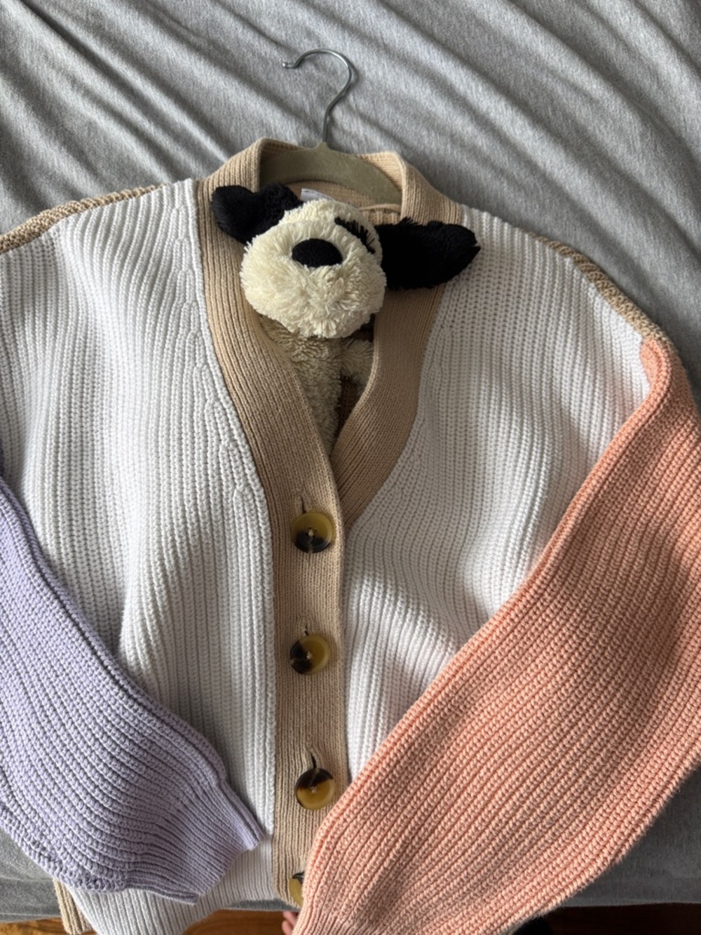 GAP cotton boxy colour block cardigan in size medium